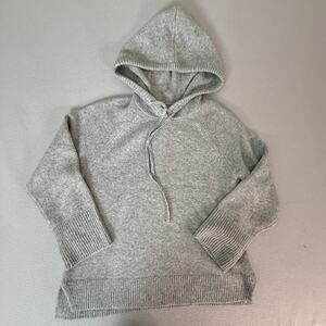 Abercrombie & Fitch Gray Hooded Knit Sweater Pullover Wool Blend Size M